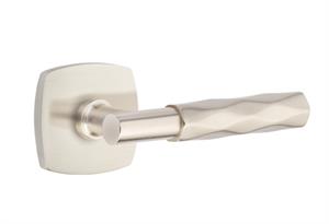 T-Bar, Tribeca lever with Urban Modern Rosette in Satin Nickel
